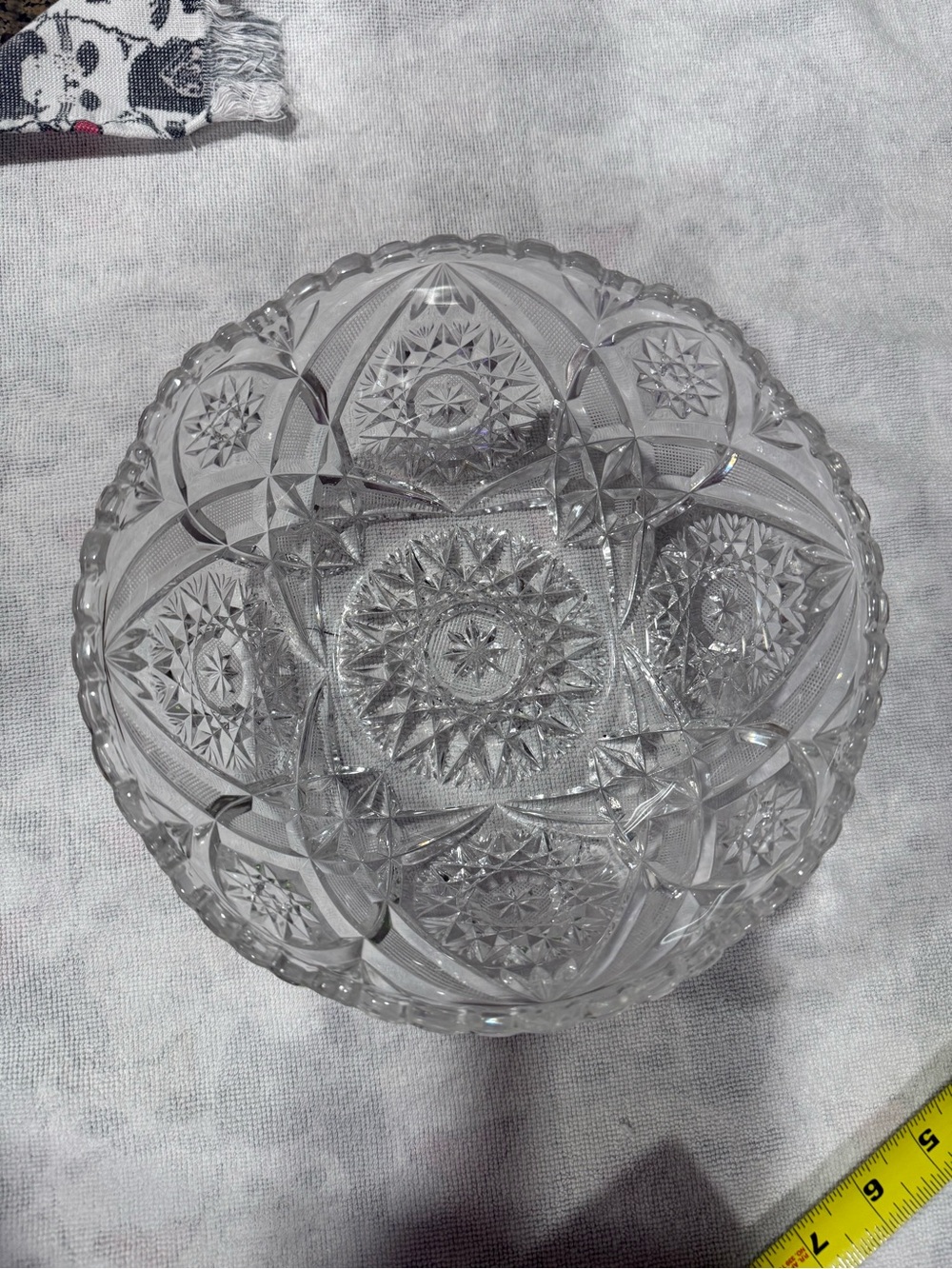 Cut Glass Decorative Bowl - Clear Pressed Glass
